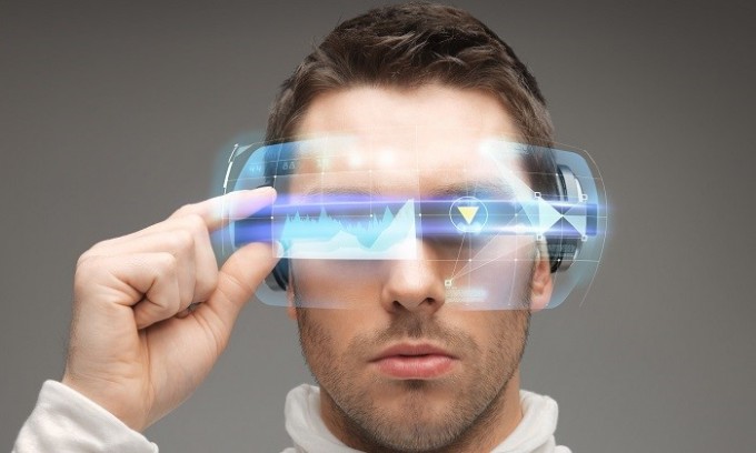 man in futuristic glasses